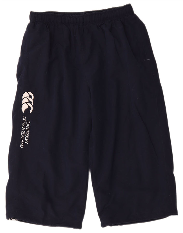 Bermuda esportiva masculina Canterbury com estampa gráfica azul marinho médio poliéster