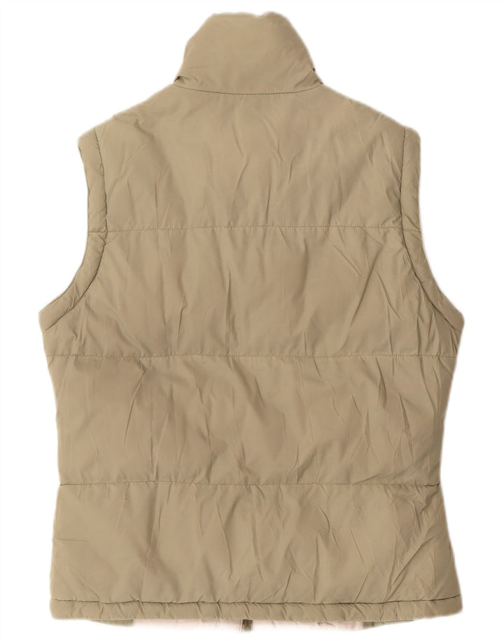 ASICS Womens Padded Gilet UK 14 Medium Khaki Colourblock Poliéster