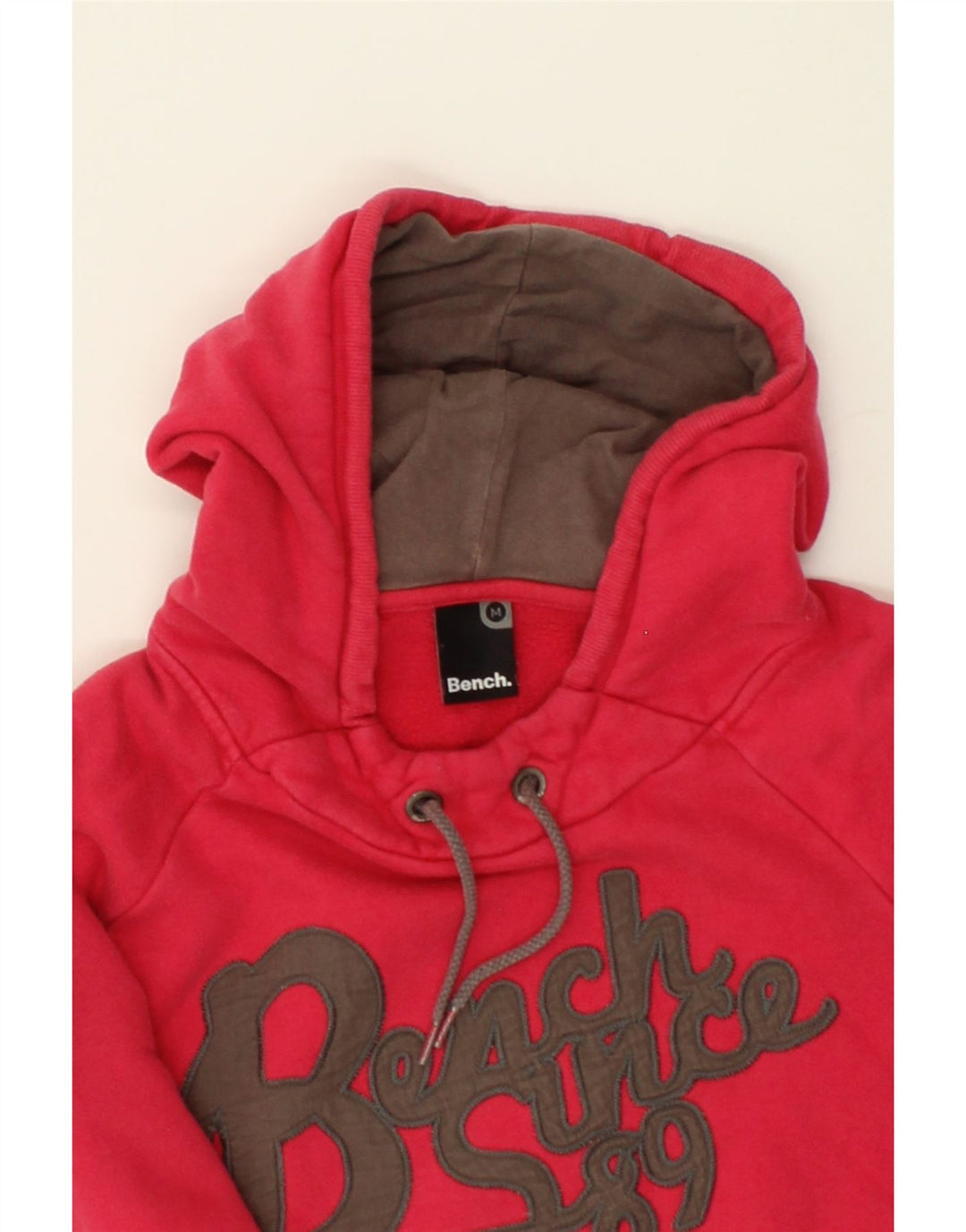 BENCH Womens Graphic Hoodie Jumper UK 12 Medium Pink Cotton Vintage Bench and Second-Hand Bench from Messina Hembry 
