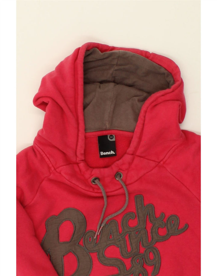 BENCH Womens Graphic Hoodie Jumper UK 12 Medium Pink Cotton Vintage Bench and Second-Hand Bench from Messina Hembry 
