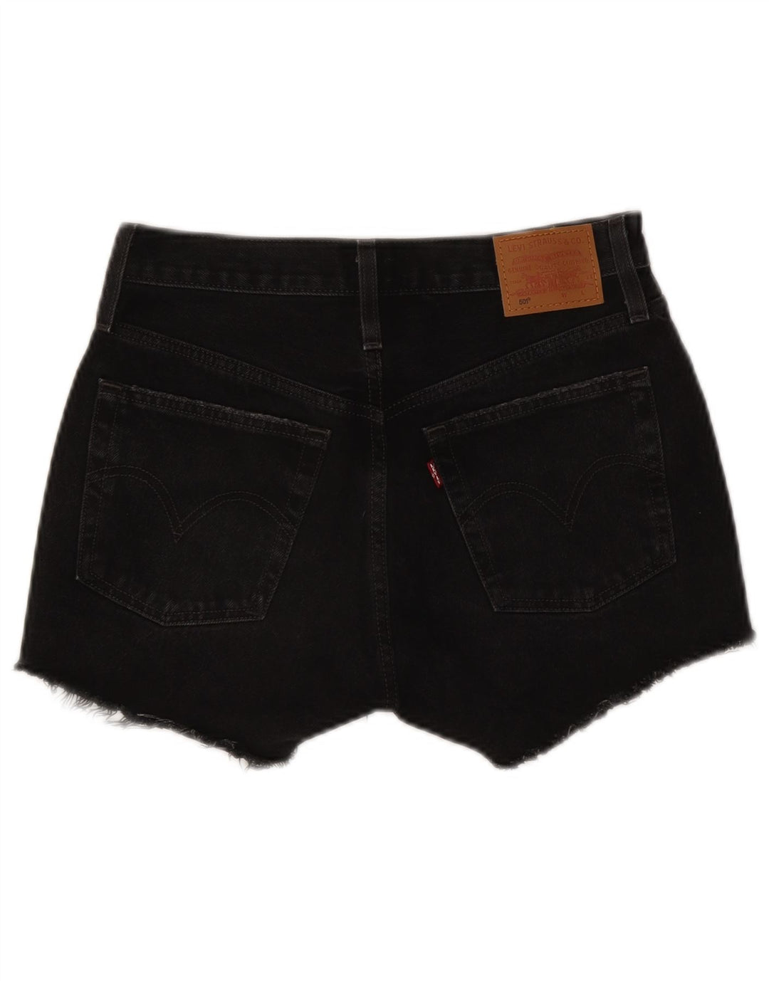 Shorts jeans feminino Levi's 501 desgastado W28 médio preto