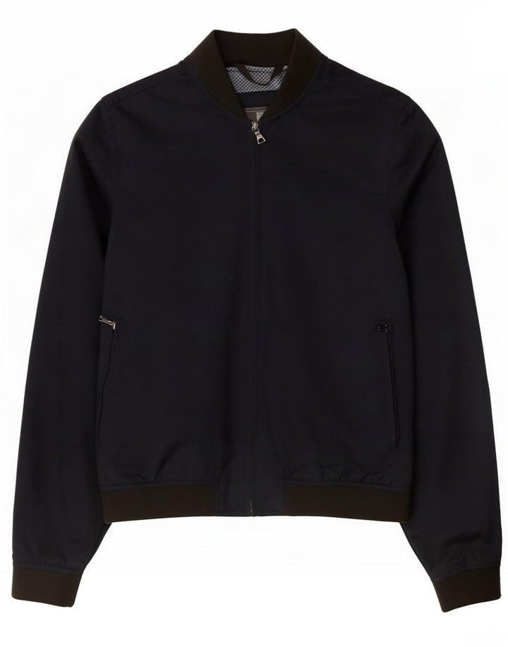Jaqueta bomber masculina Marks & Spencer Reino Unido 36 pequeno bloco colorido azul marinho