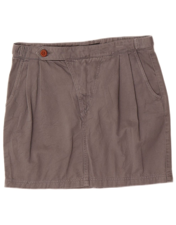 Zara Womens Trafaluc Pegged Mini Saia EU 40 Médio W30 Algodão Cinza