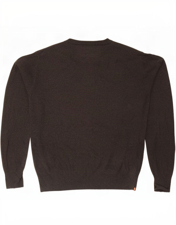 Suéter masculino Superdry com gola redonda, grande algodão marrom