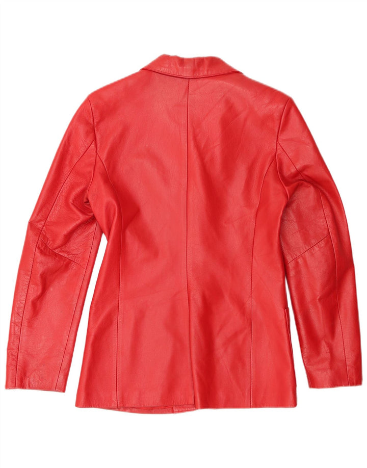 Jaqueta blazer feminina de couro com 3 botões Victory IT 42 vermelho médio