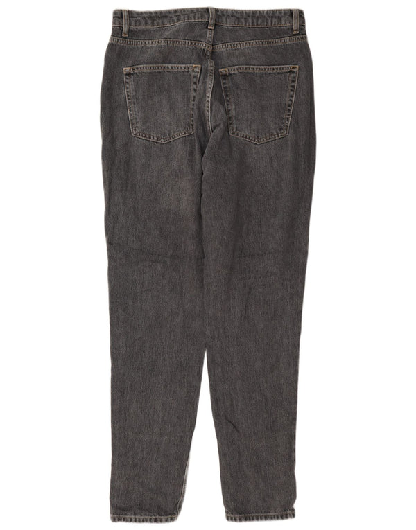 Topshop feminino mom tapered jeans UK 14 grande W32 L36 algodão cinza