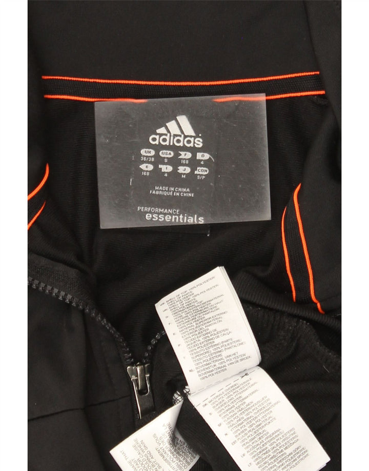 Adidas Mens Tracksuit Top Jacket UK 36/38 Pequeno Poliéster Preto
