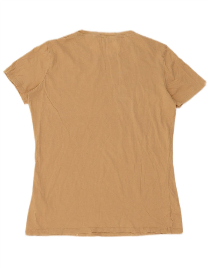 Camiseta feminina Guess UK 12 algodão bege médio