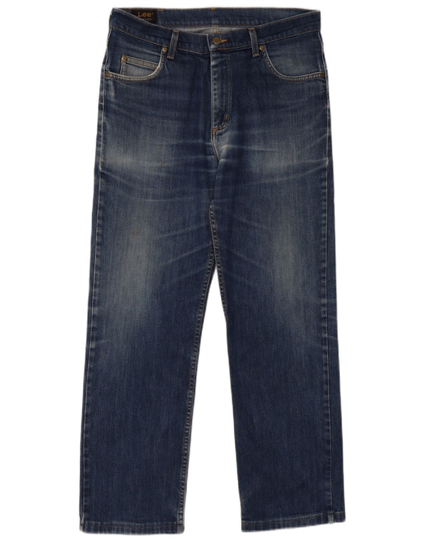 Lee Mens Straight Jeans W34 L30 Azul Algodão