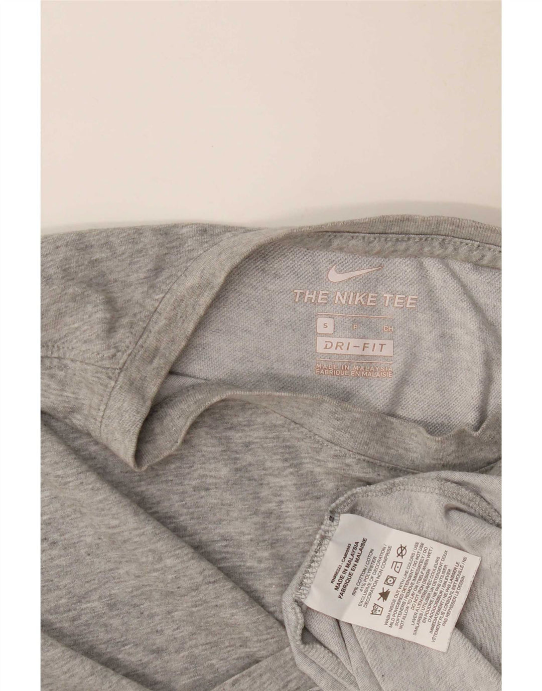 Camiseta Nike Masculina Dri Fit Top Pequeno Algodão Cinza