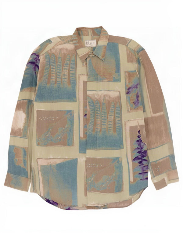 Camisa masculina BOOGIE grande patchwork azul