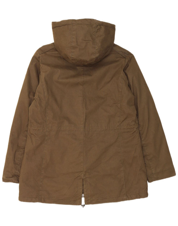 Jaqueta parka feminina com capuz Brugi UK 18 XL algodão cáqui
