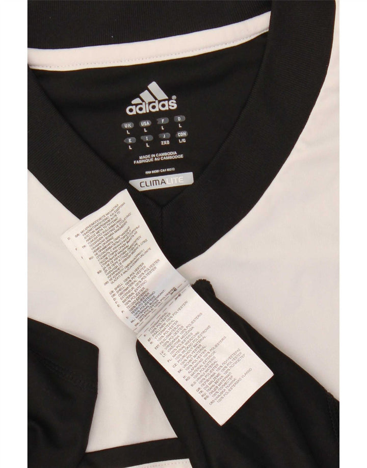 Adidas Mens Climalite Camiseta Top Grande Preto Colorblock Poliéster