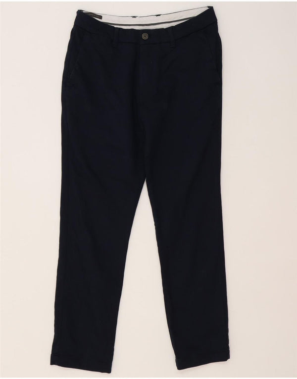 Marks & Spencer Womens Slim Casual Trousers W30 L29 Navy Blue Cotton