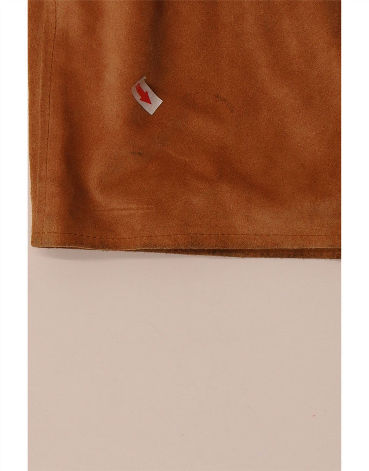 Jaqueta blazer feminina vintage de camurça grande com 4 botões IT 44 marrom médio