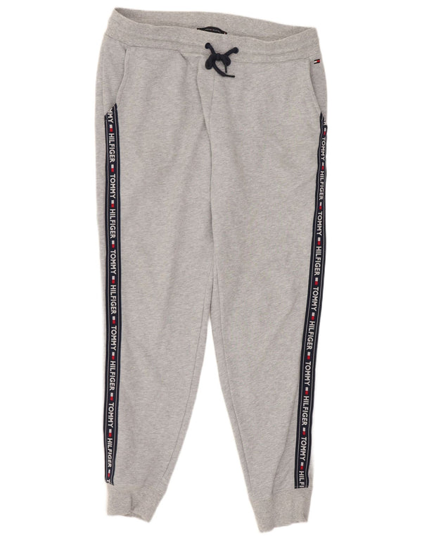 Tommy Hilfiger Calça de treino masculina Joggers grande bloco cinza