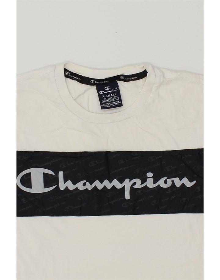 CHAMPION Mens Graphic T-Shirt Top XS White Cotton Vintage Champion and Second-Hand Champion from Messina Hembry 