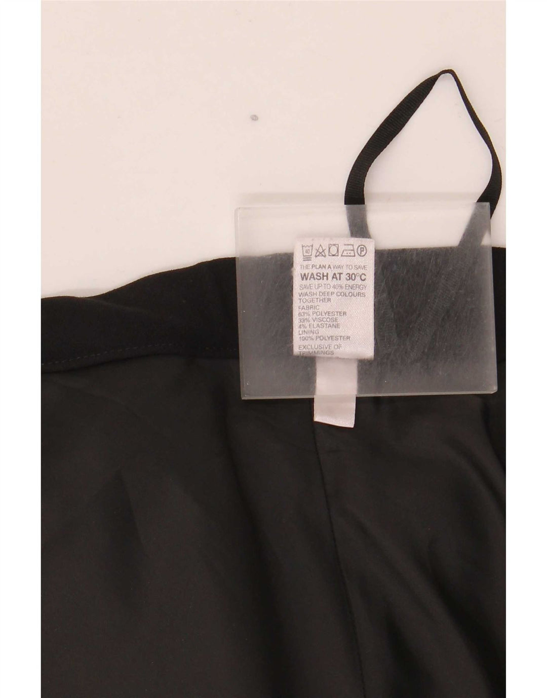 Saia feminina Marks & Spencer com padrão abstrato evasê UK 16 grande W40 preta