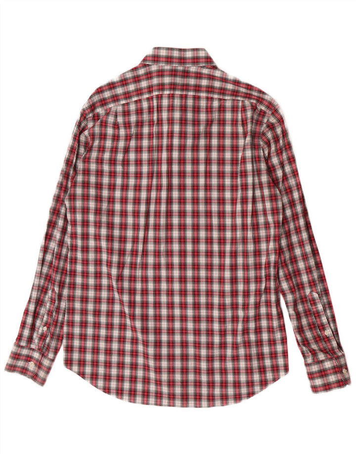 J. Crew Camisa masculina de flanela Thompson tamanho 16 1/2 grande algodão xadrez vermelho