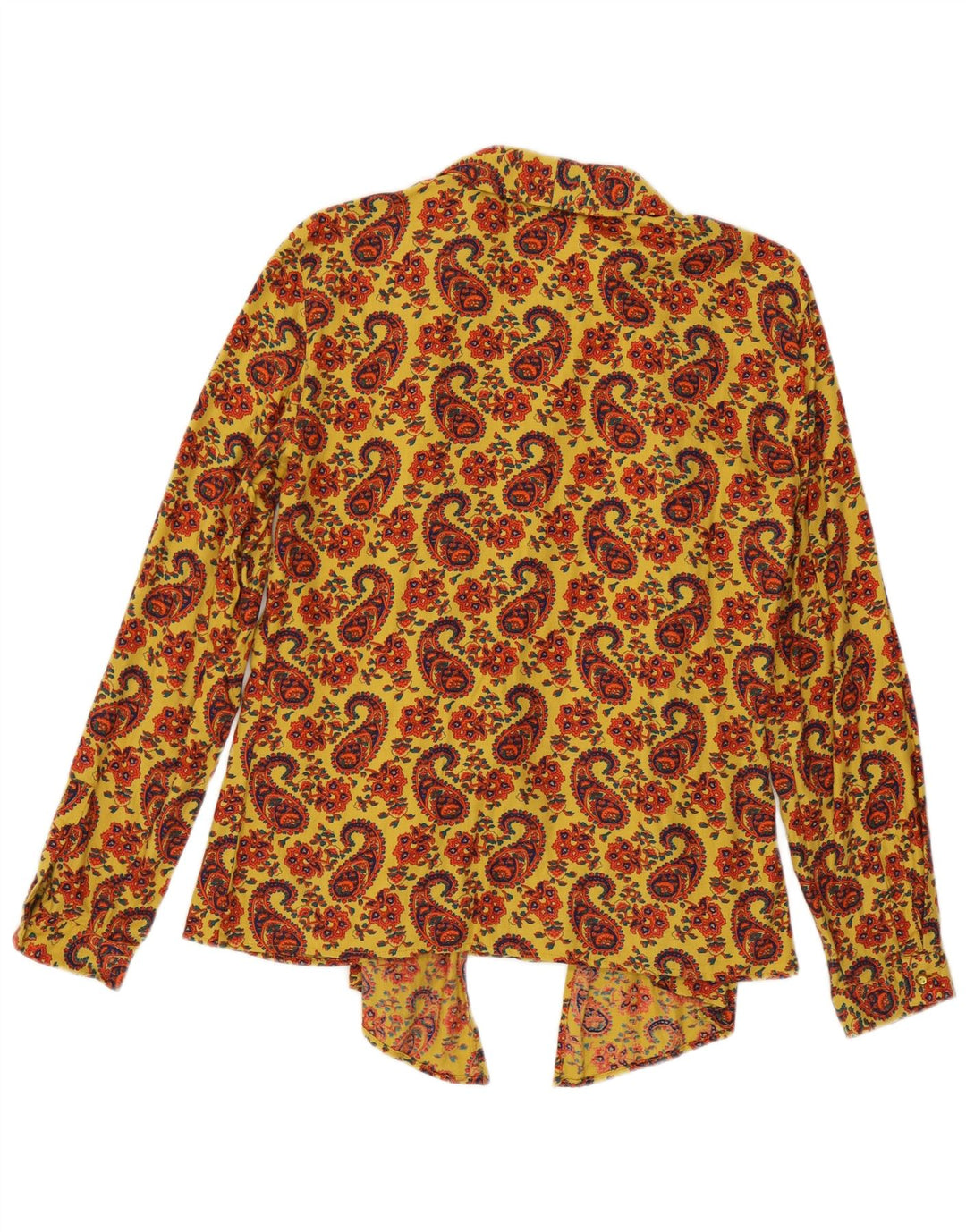 Blusa feminina Byblos com gravata frontal IT 44 Paisley amarelo médio