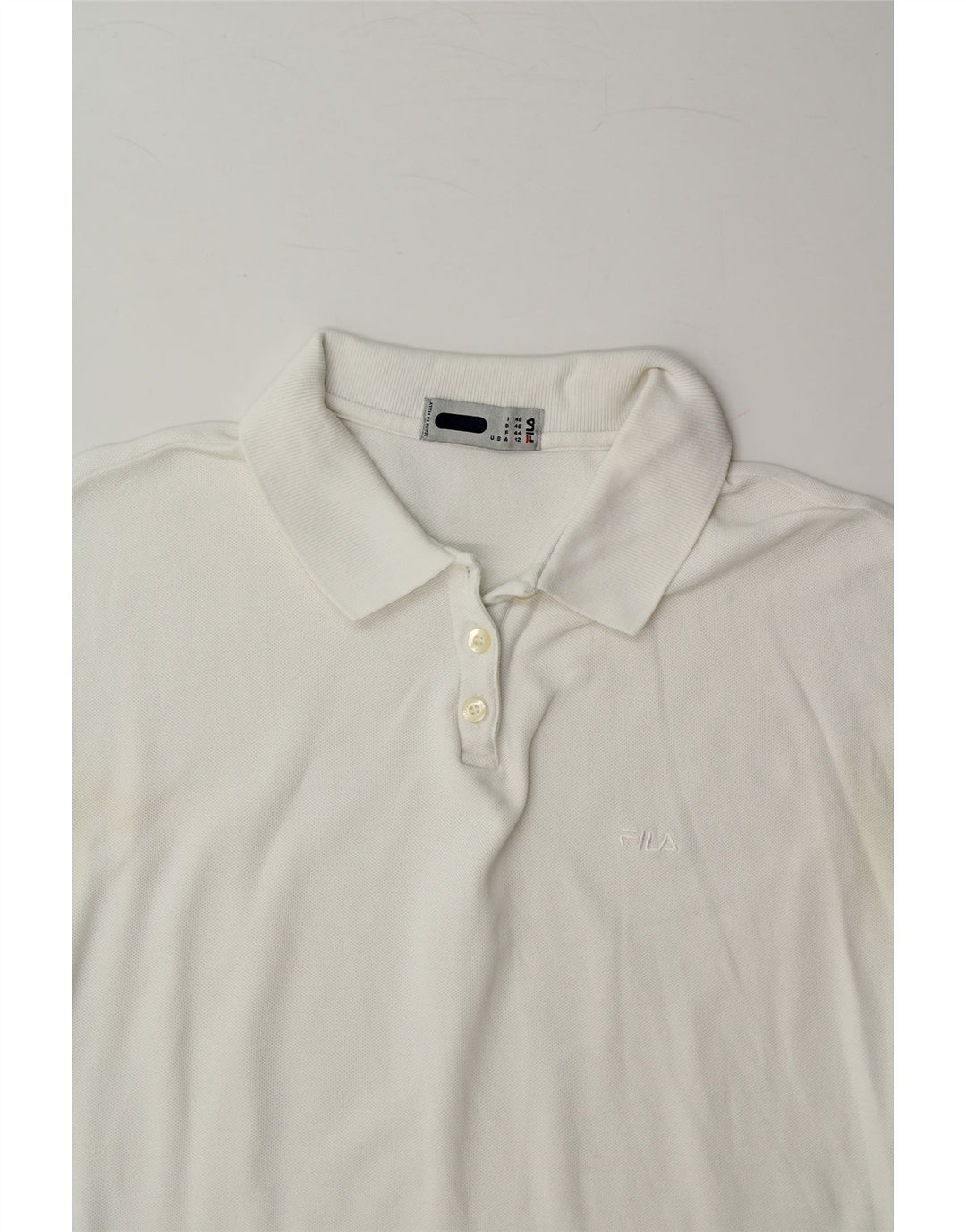 FILA Womens Polo Shirt IT 48 XL White Cotton Vintage Fila and Second-Hand Fila from Messina Hembry 