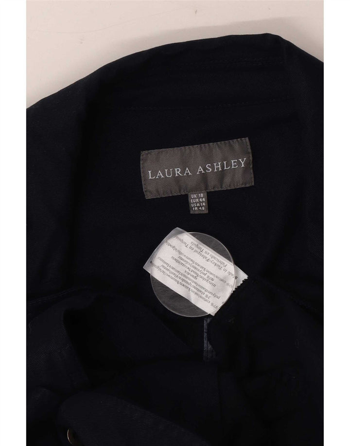 Jaqueta blazer feminina Laura Ashley com 2 botões Reino Unido 18 XL azul marinho algodão
