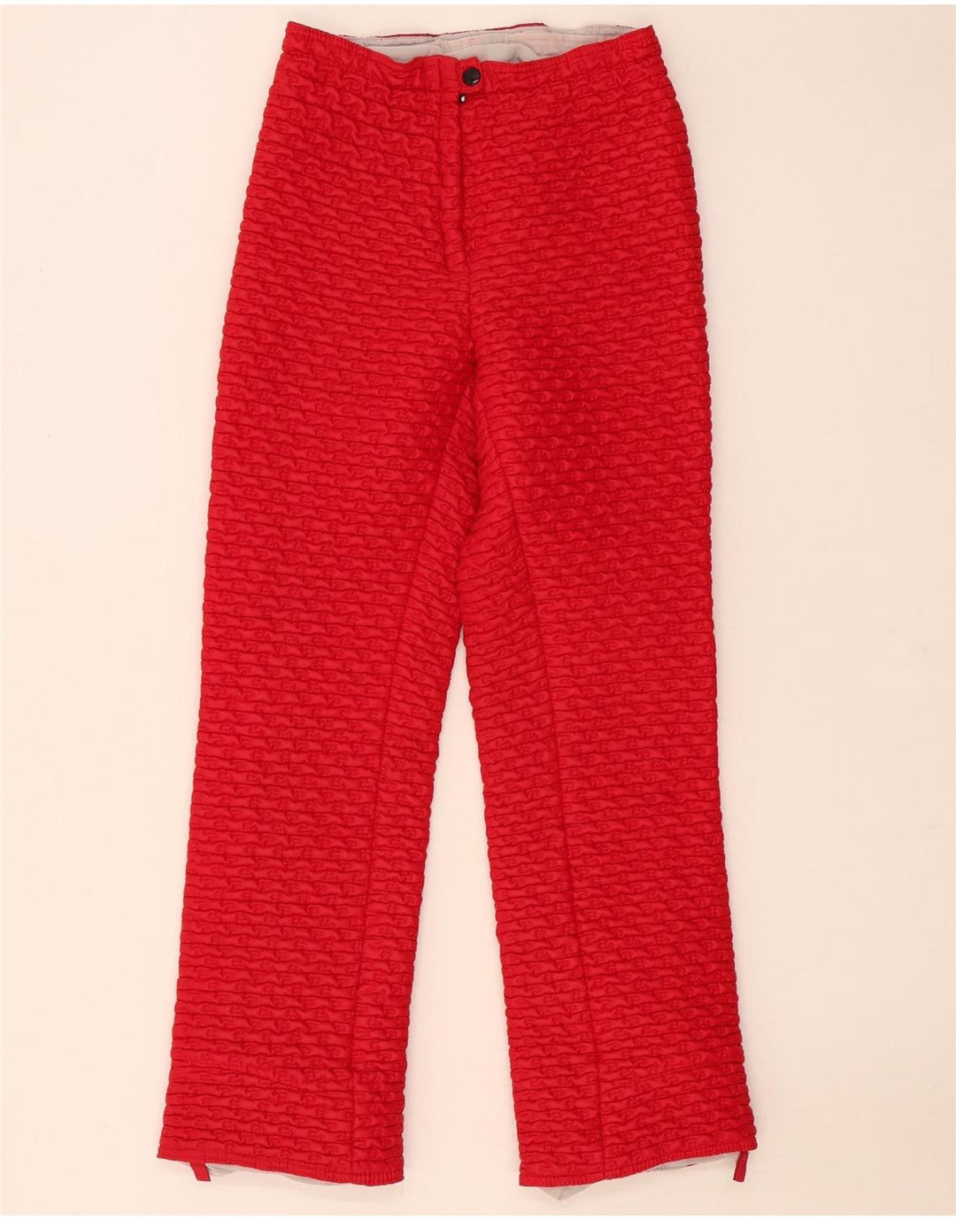 Calças de esqui vintage femininas W26 L27 vermelhas
