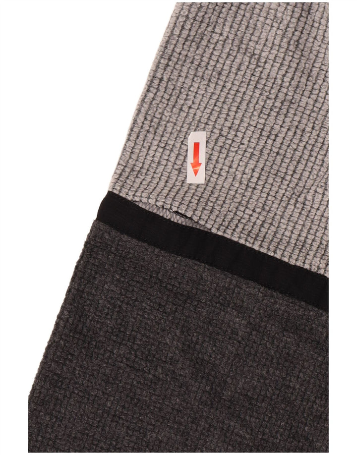 Suéter masculino de lã com zíper e gola XL da MC Kee em poliéster colorblock cinza