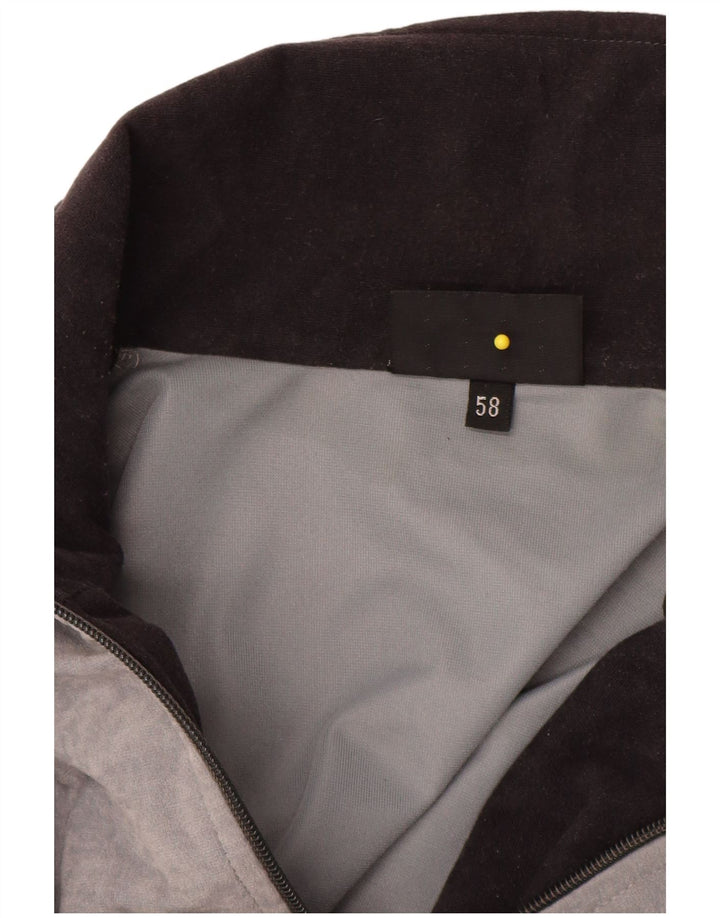 Terinda Mens Velour Full Tracksuit IT 58 2XL Cinza Colourblock Poliéster