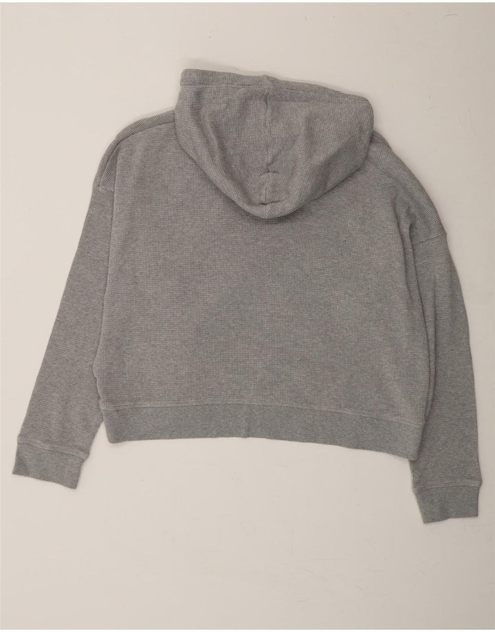 TOMMY HILFIGER Womens Crop Oversized Hoodie Jumper UK 18 XL Grey Cotton Vintage Tommy Hilfiger and Second-Hand Tommy Hilfiger from Messina Hembry 