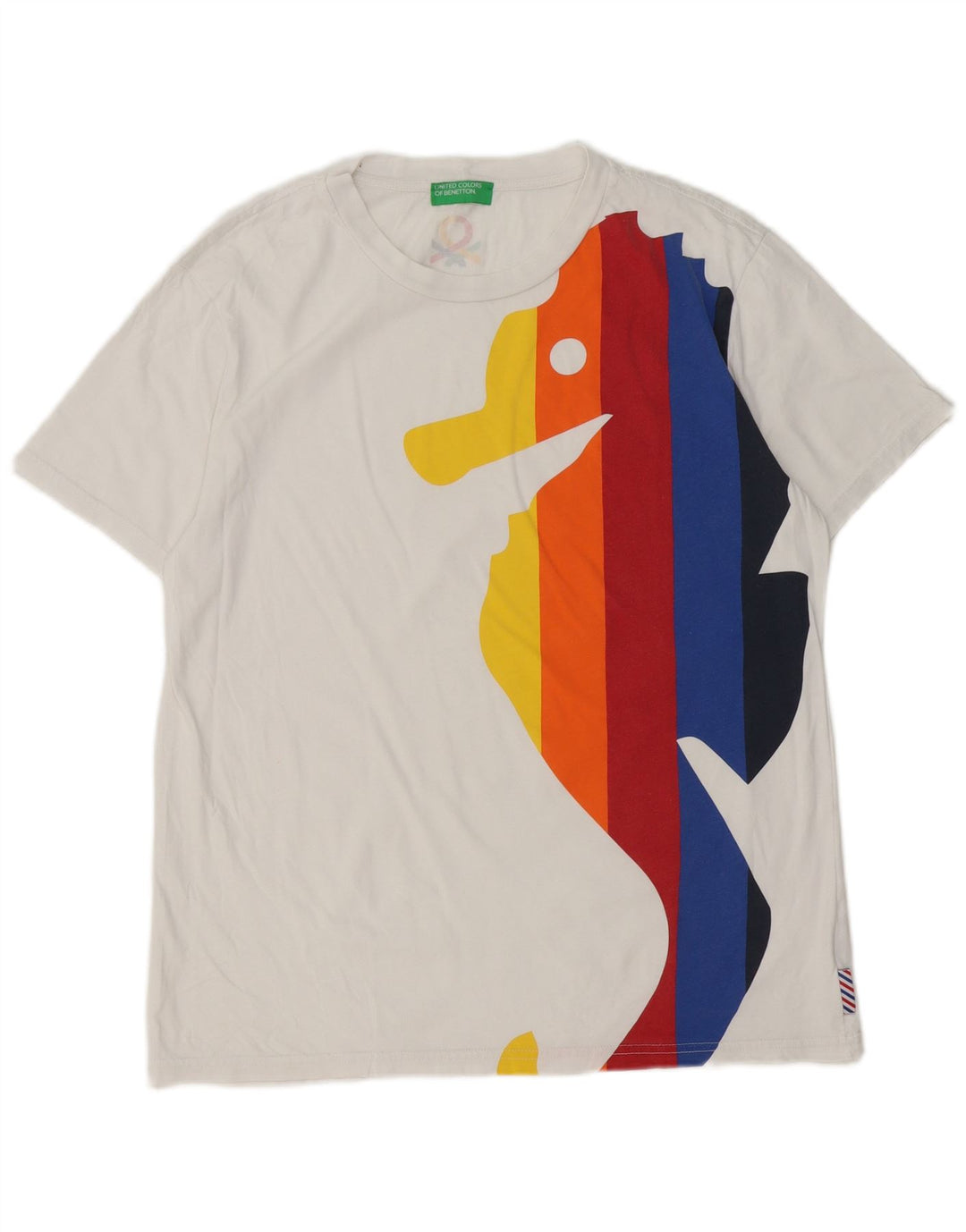Camiseta Benetton Boys Graphic 15-16 Anos Médio Algodão Branco