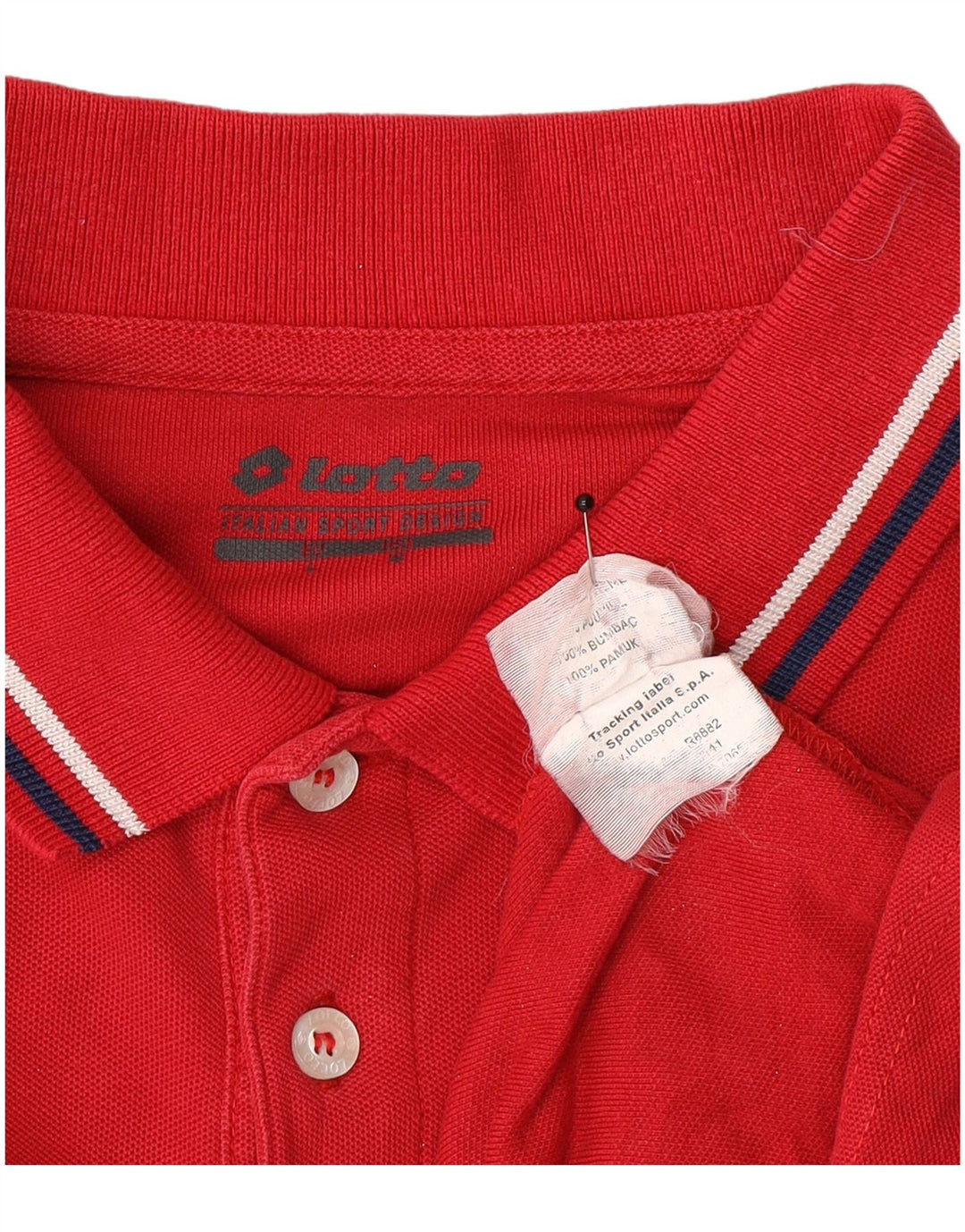 Camisa polo masculina de manga comprida Lotto médio algodão vermelho