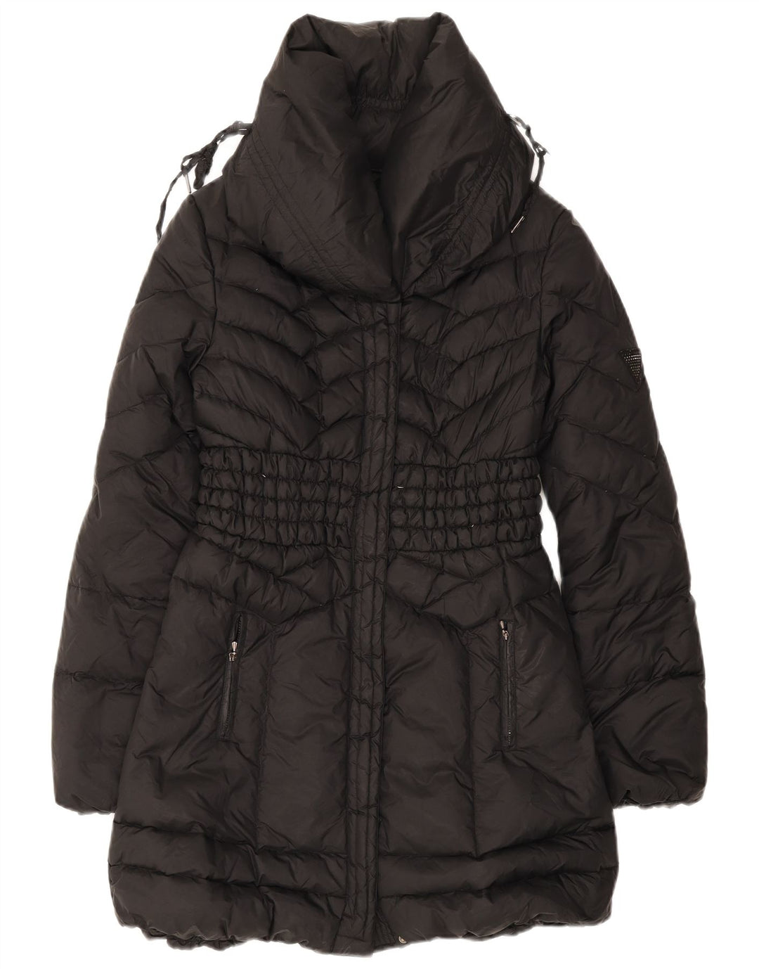 Casaco acolchoado feminino Guess UK 8 pequeno poliéster preto