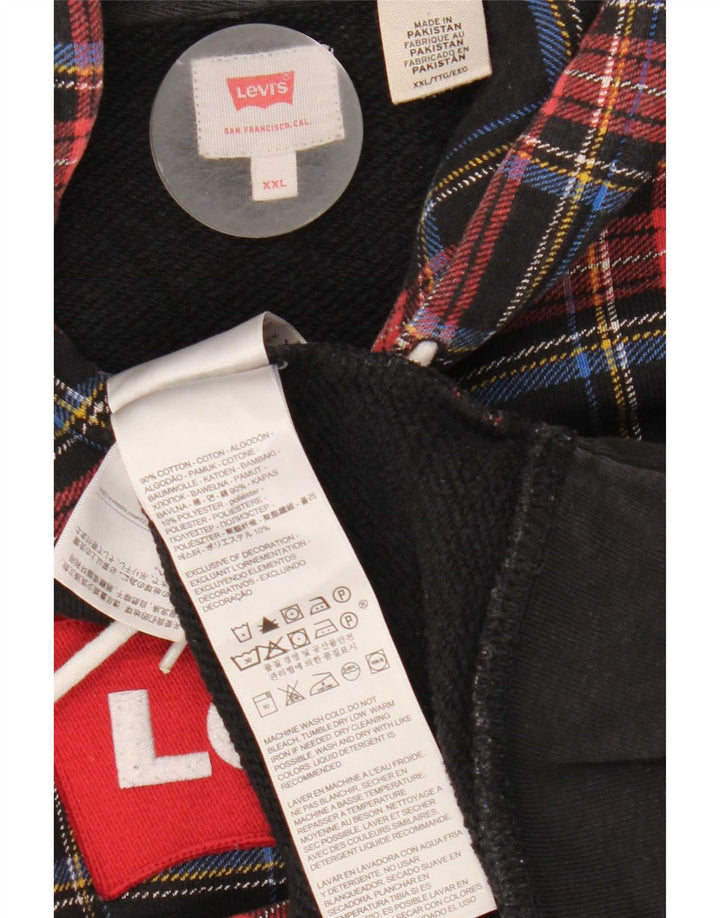 Moletom com capuz gráfico masculino Levi's 2XL algodão xadrez multicolorido