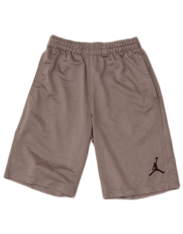 Shorts esportivos Jordan Boys 8-9 anos pequeno cinza poliéster