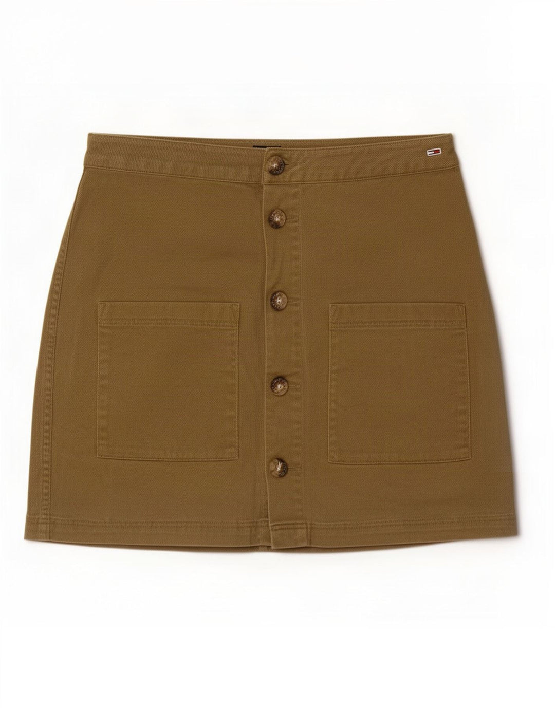Minissaia feminina Tommy Hilfiger W28 algodão cáqui médio