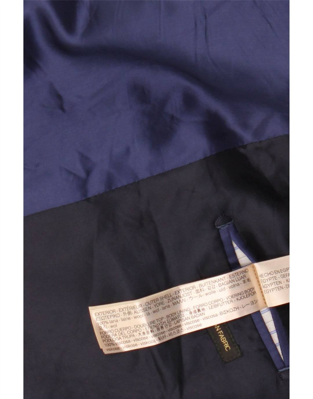 Jaqueta blazer masculina Massimo Dutti com 2 botões EU 54 XL azul marinho lã