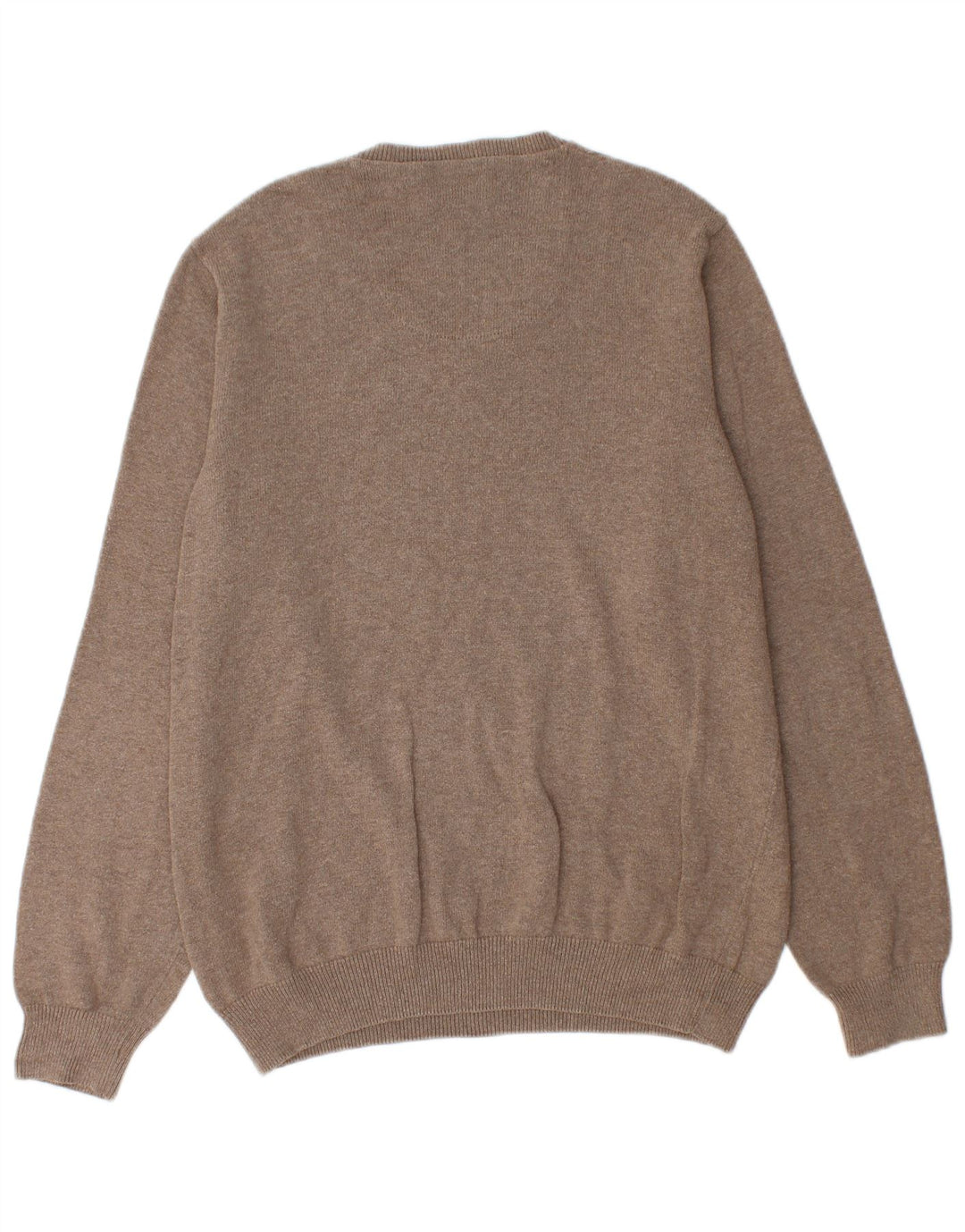 Suéter masculino MARKS & SPENCER com ajuste regular e decote em V, grande algodão marrom