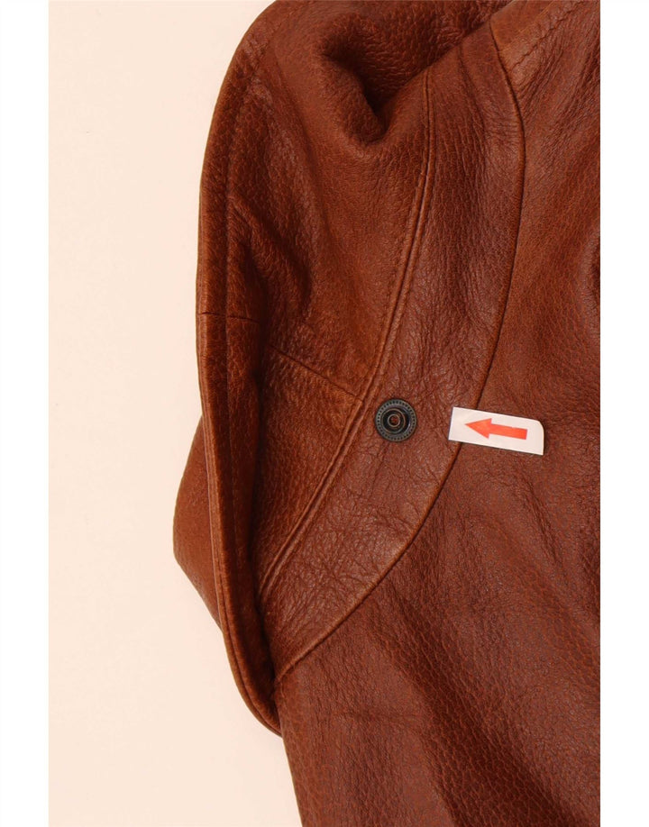 Jaqueta de couro masculina Pirbos IT 58 4XL marrom