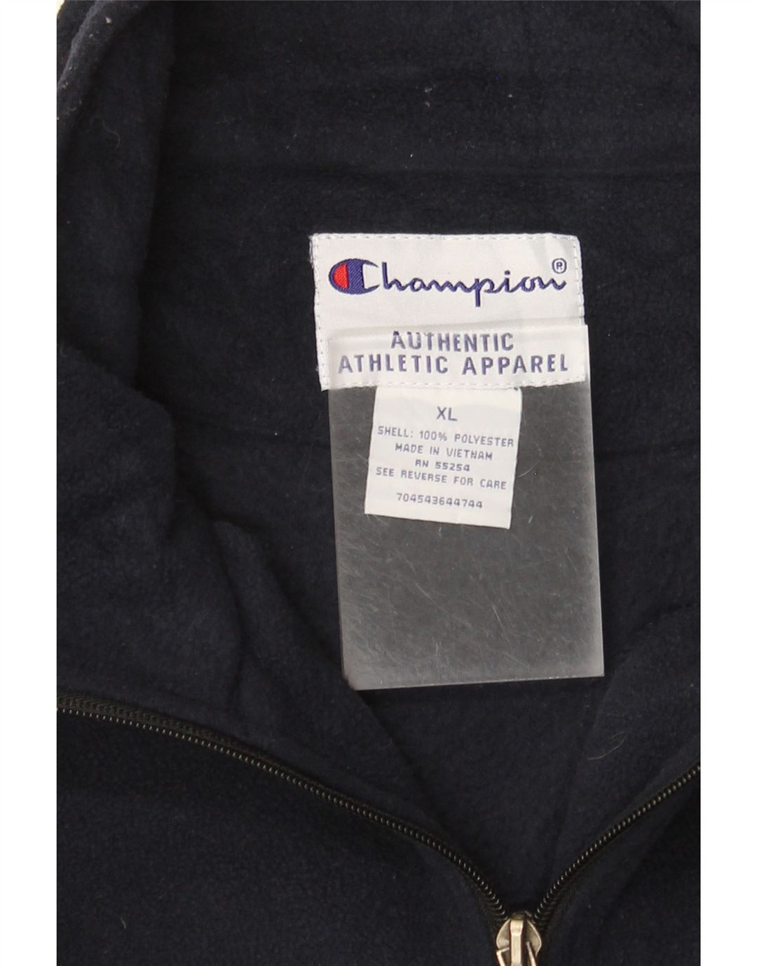 Jumper masculino Champion de lã com zíper e gola XL azul marinho poliéster colorblock