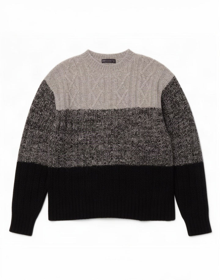 Suéter feminino Marks & Spencer com gola redonda Reino Unido 14 cinza médio