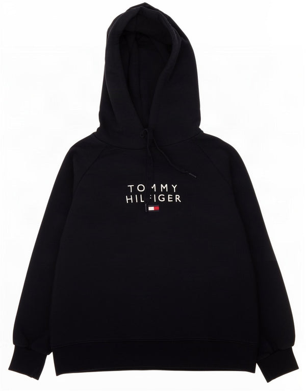 Tommy Hilfiger moletom com capuz gráfico feminino UK 14 médio azul marinho
