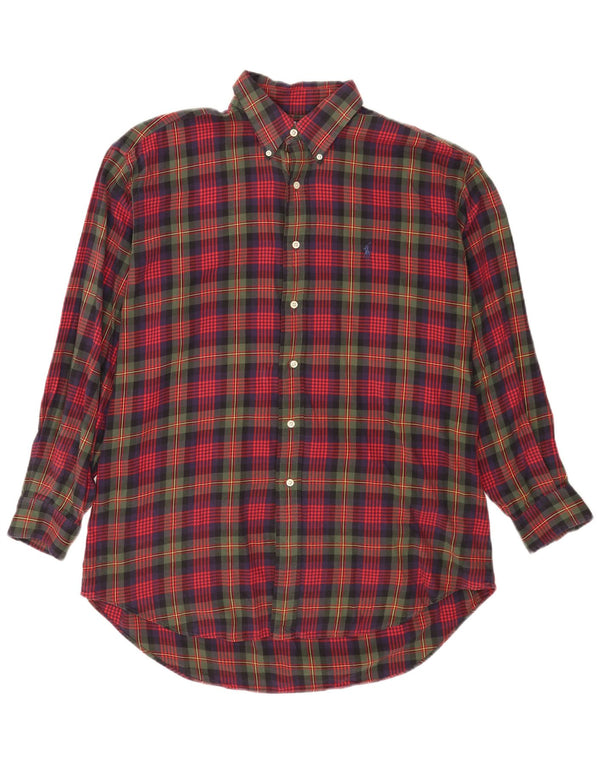 Polo Ralph Lauren Camisa masculina de flanela Blaire grande xadrez multicolorida