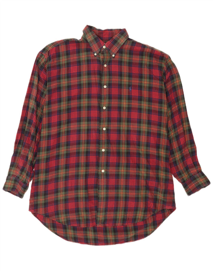 Polo Ralph Lauren Camisa masculina de flanela Blaire grande xadrez multicolorida