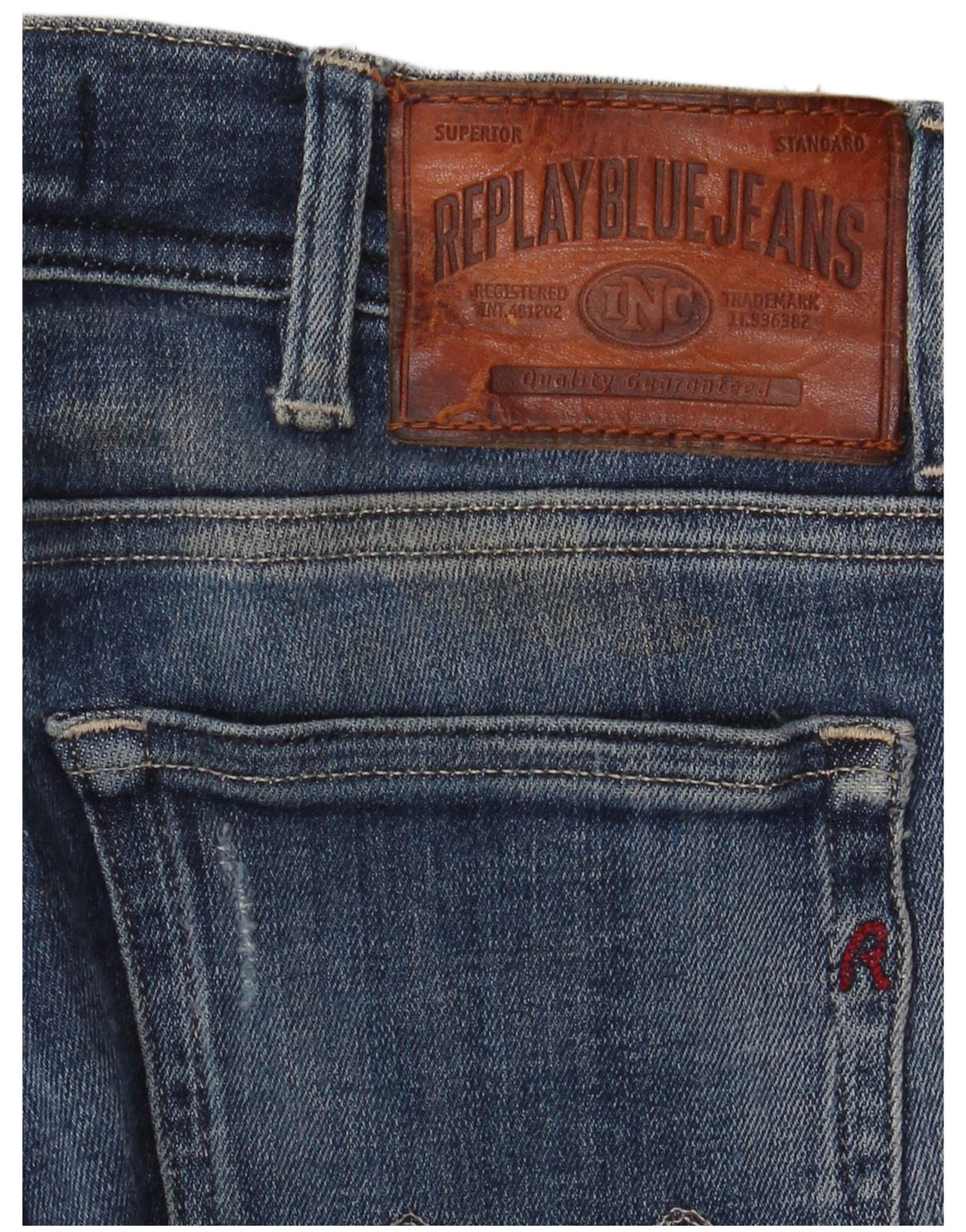 Replay Calça Jeans Feminina Crop Distressed Slim W30 L26 Azul