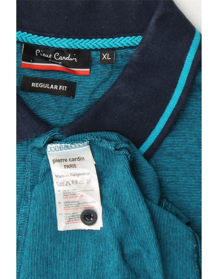 PIERRE CARDIN Mens Regular Fit Polo Shirt XL Blue Cotton Vintage Pierre Cardin and Second-Hand Pierre Cardin from Messina Hembry 