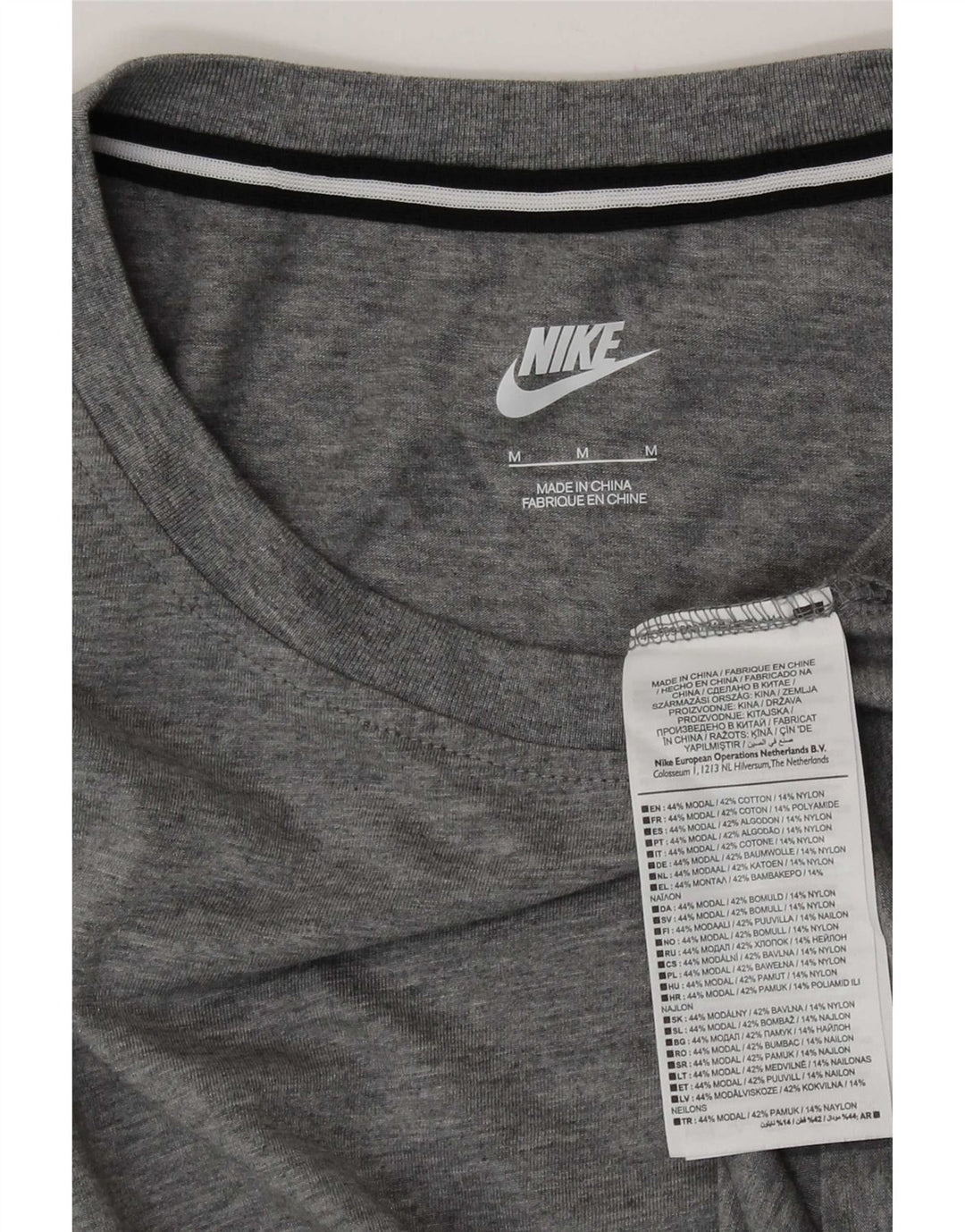 Camiseta feminina Nike UK 14 cinza médio manchado modal