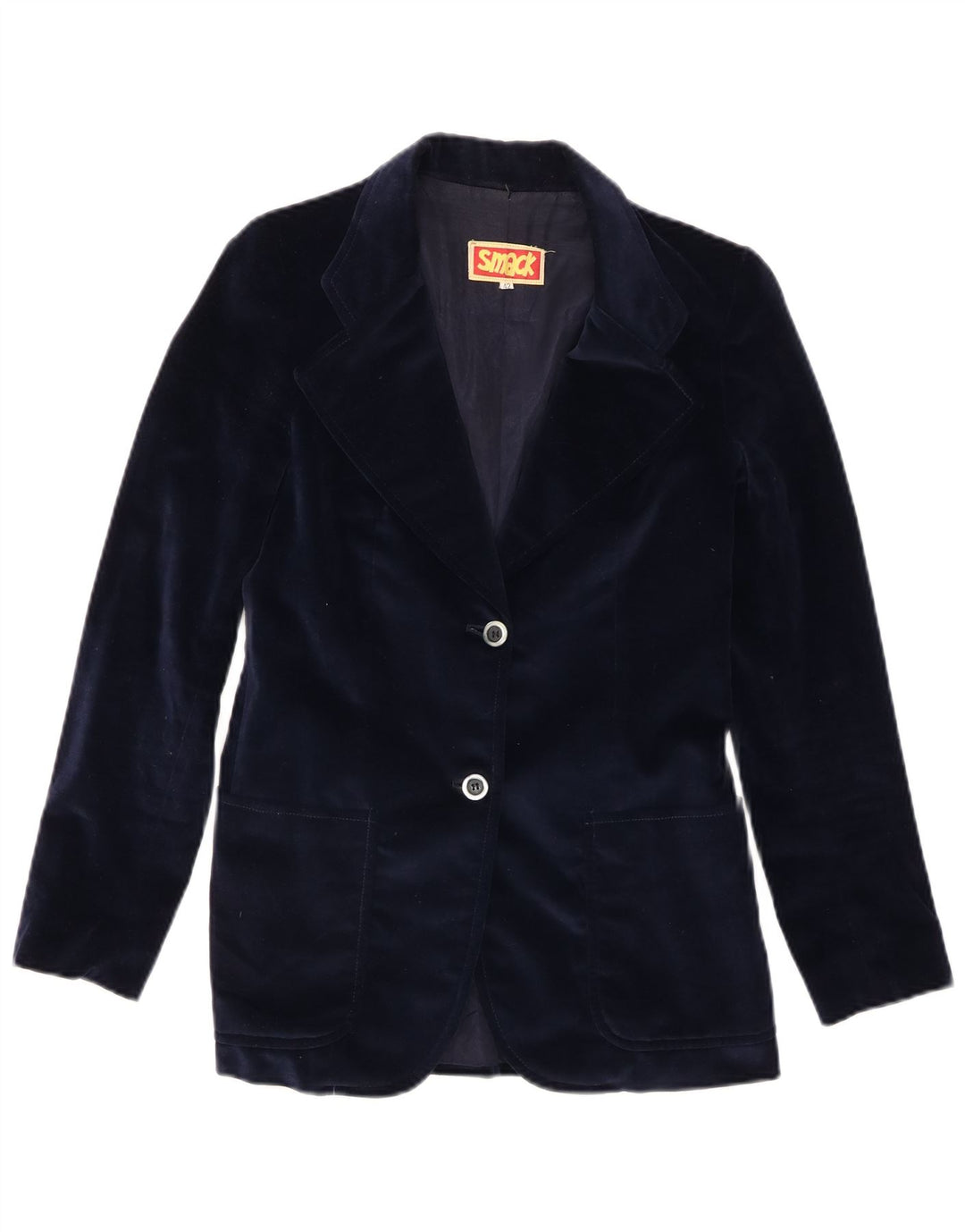 Jaqueta blazer feminina vintage de veludo com 2 botões IT 42 azul marinho médio