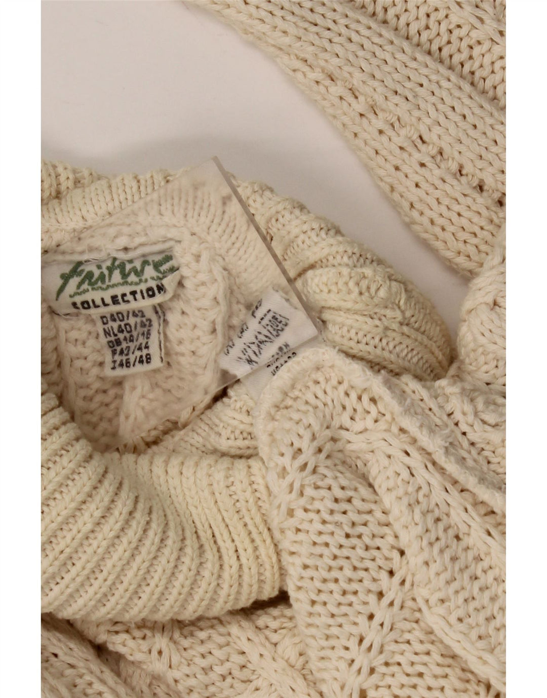 Suéter feminino FRITZI com gola alta e gola redonda Reino Unido 14/16 grande bege