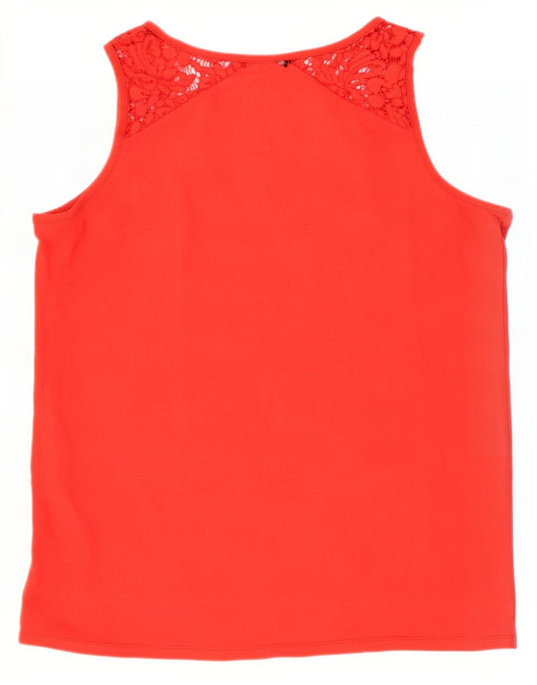 Liu Jo Top feminino com colete gráfico UK 16 grande vermelho floral